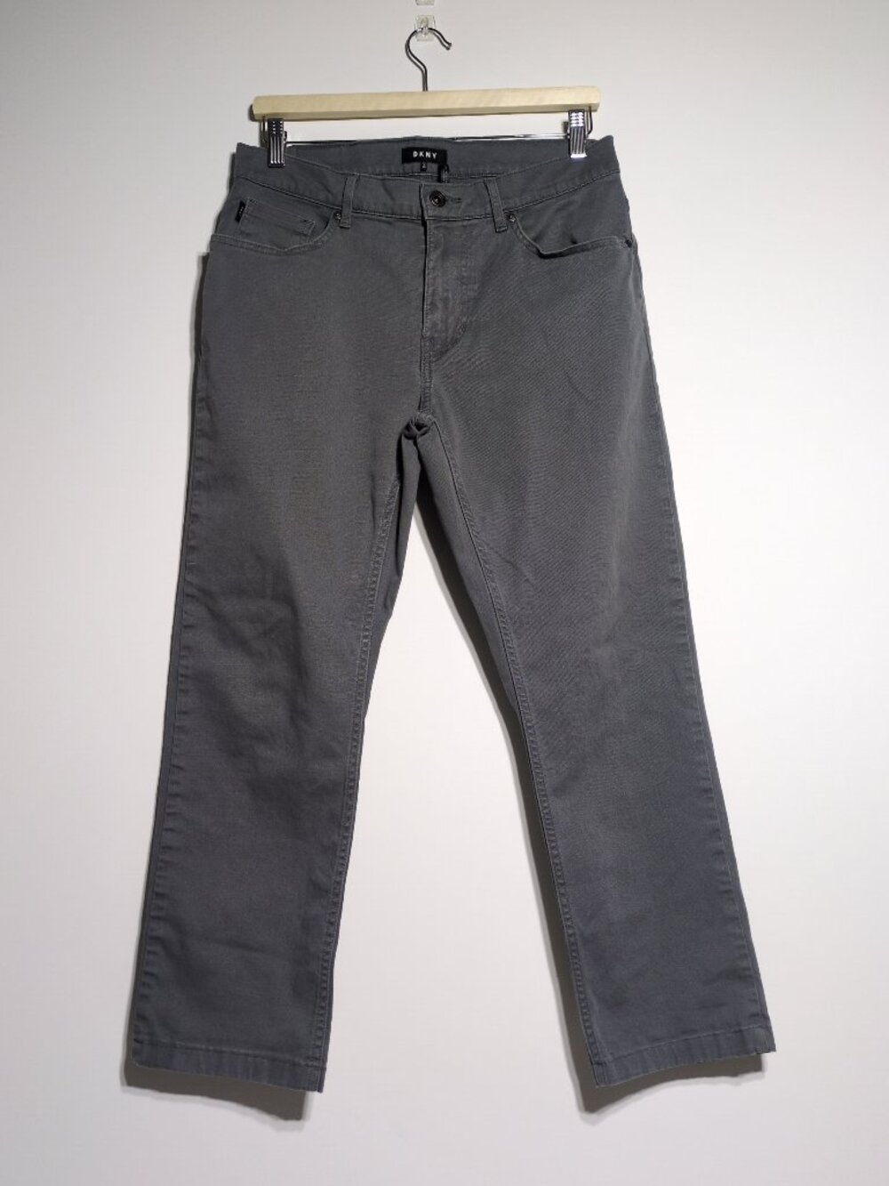 DKNY Mens Gray Pants 32x30 Ankle Cropped Straight Leg Cotton Stretch